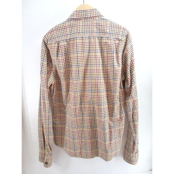 Abercrombie & Fitch Flannel Shirt Muscle Check Large Orange blue - Picture 8 of 8